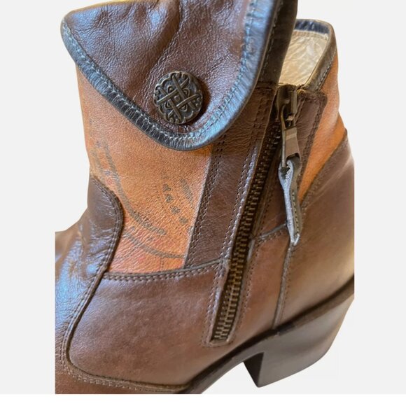 JB Dillon Leather Paisley Floral Shortie Ankle Side Zip Boot Women’s 9B - Picture 7 of 14